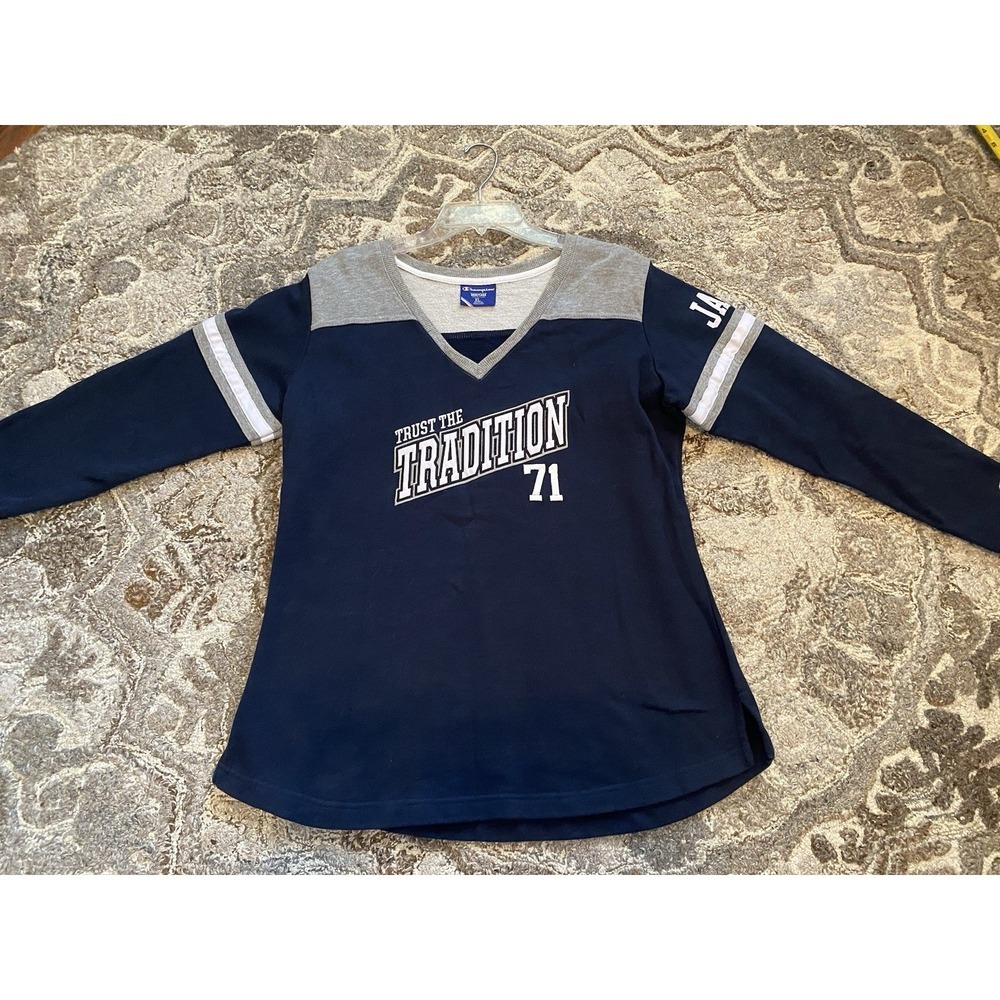 Toronto Blue Jays Baseball XL Women's V Neck Champion Long Sleeve Top Shirt